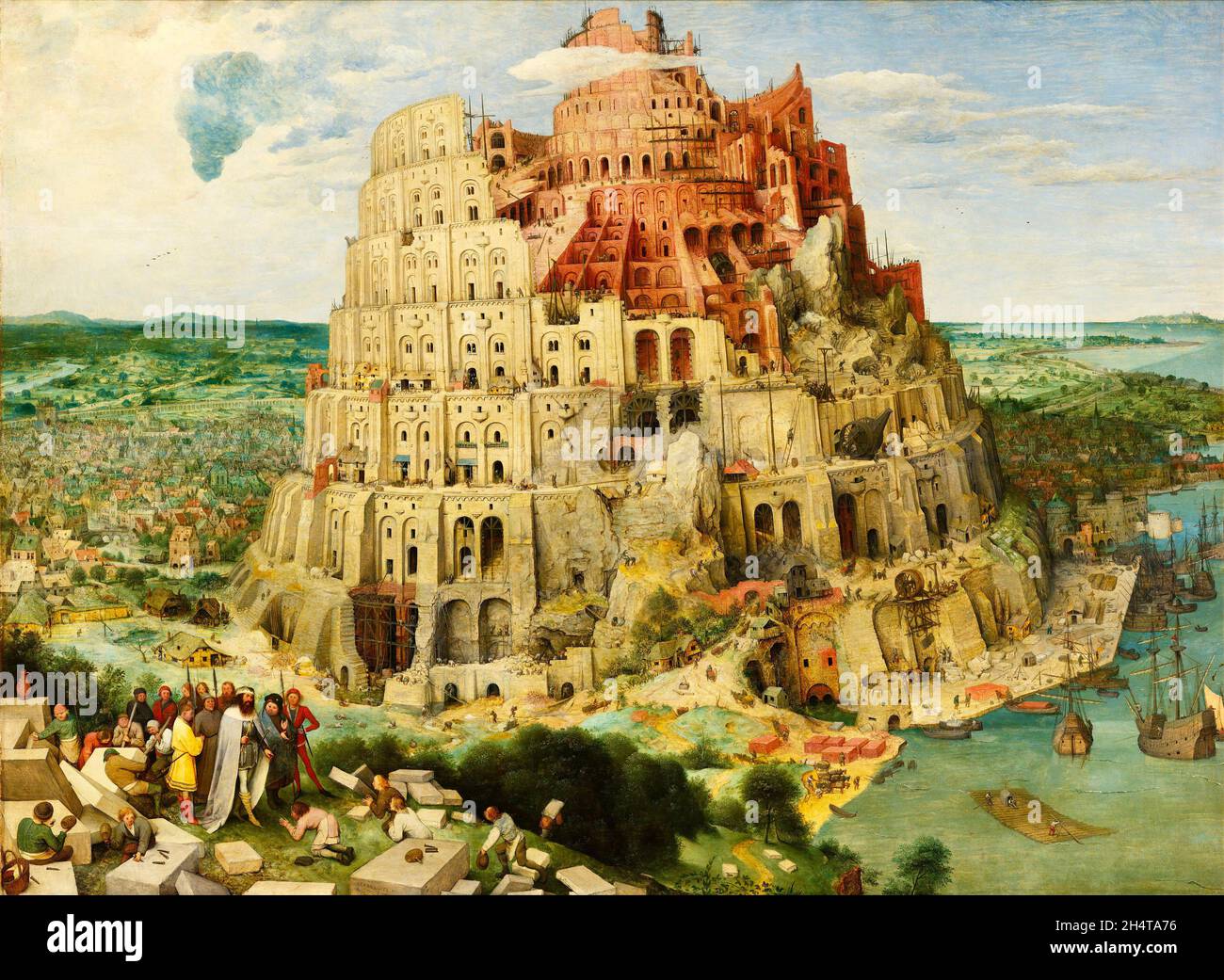 Pieter Bruegel l'opera del Vecchio intitolata la Torre di Babele - 1563 Foto Stock