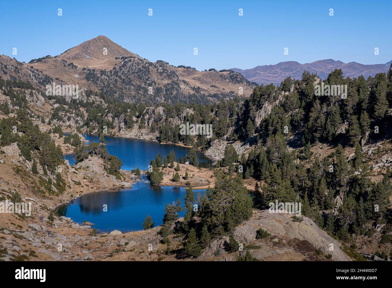 Laghi di Redon e Long, Circ de Colomers. Parco Nazionale Aiguestortes. Pirenei, Spagna Foto Stock