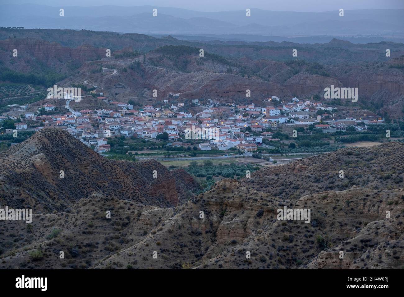 Badlands di Guadix, Guadix, Geopark di Granada, Granada, Andalusia, Spagna Foto Stock