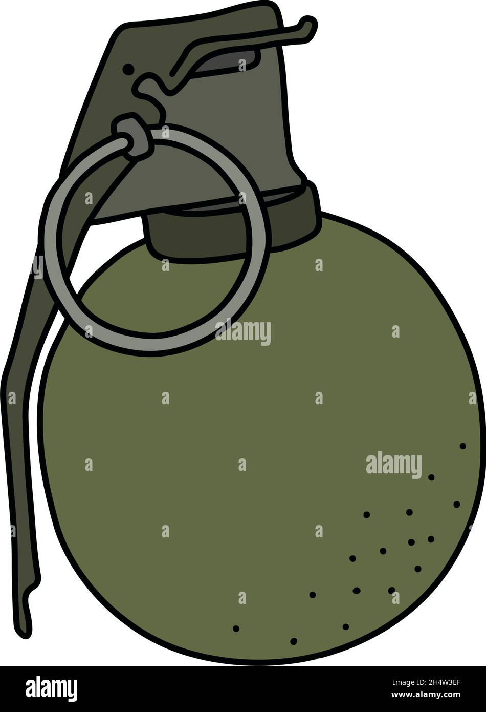 La vecchia granata a mano kaki offensiva Illustrazione Vettoriale