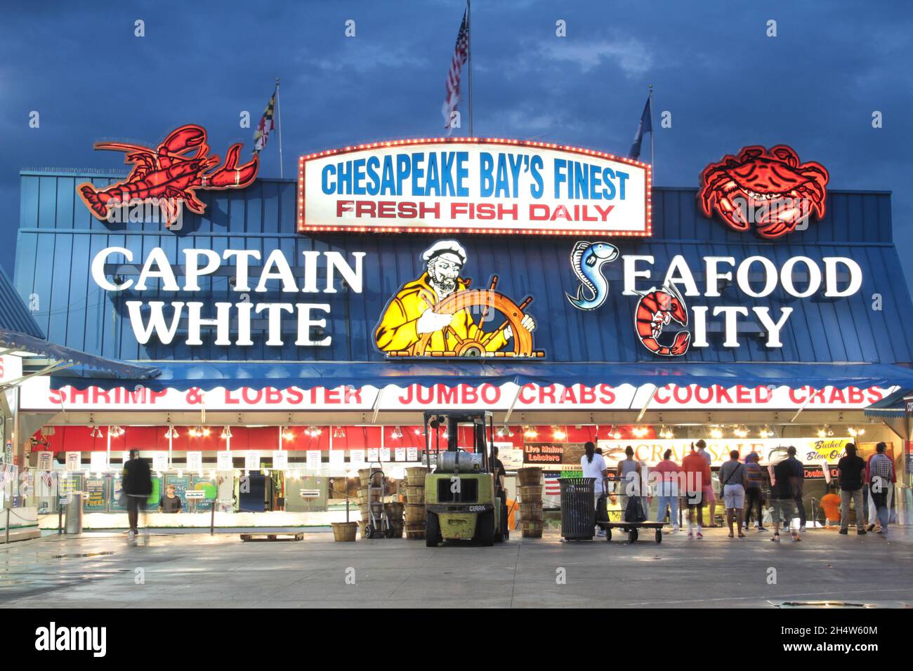 Captain White's Seafood City mercato del pesce comunale a Washington, DC 2015. Foto Stock