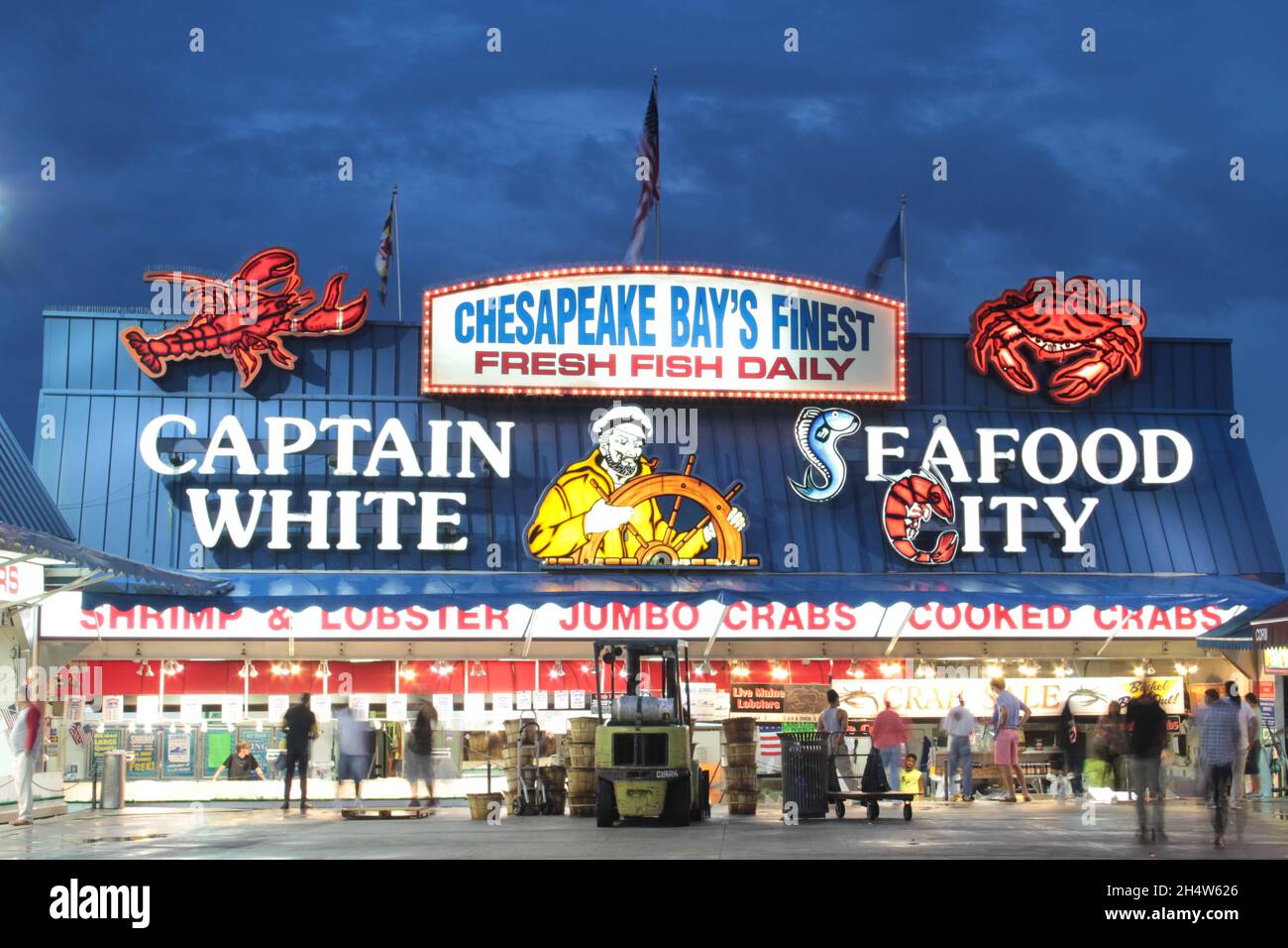 Captain White's Seafood City mercato del pesce comunale a Washington, DC 2015. Foto Stock