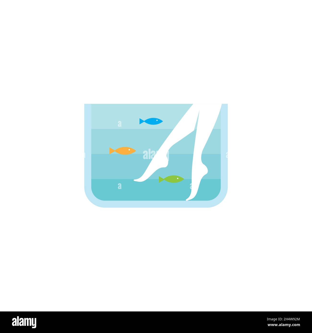 disegno vettoriale. forma di disegno come i piedi in un stagno di pesce. Illustrazione Vettoriale