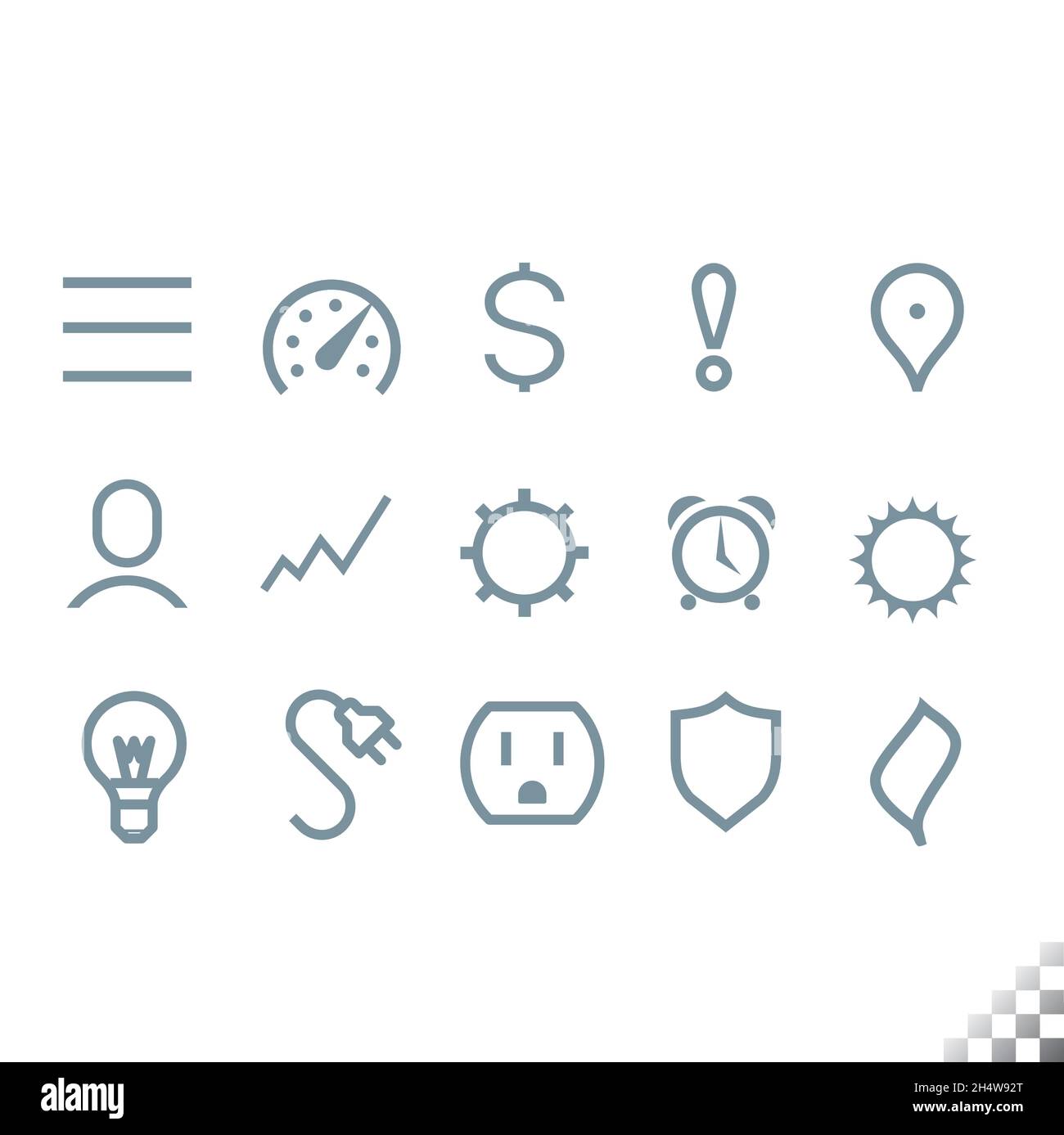 Simboli e icone degli uffici domestici e aziendali Illustrazione Vettoriale