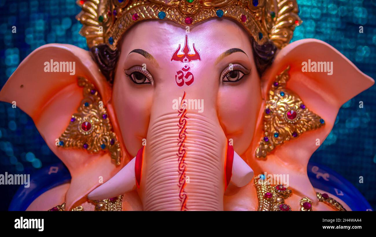 Primo piano della Statua del Signore Ganesha Foto Stock