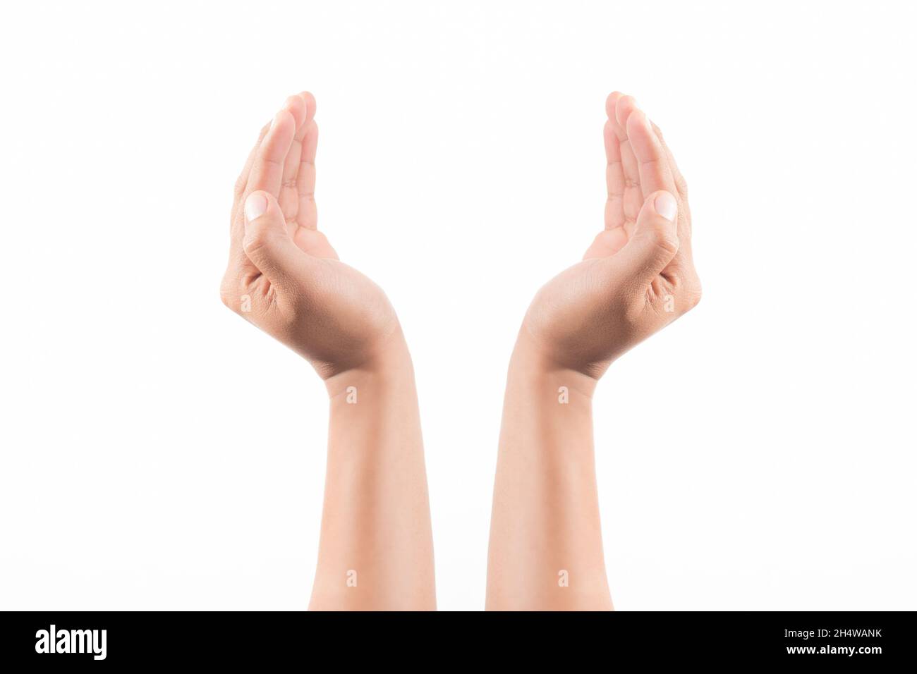 Mano uomo che mostra elementi invisibili Foto Stock