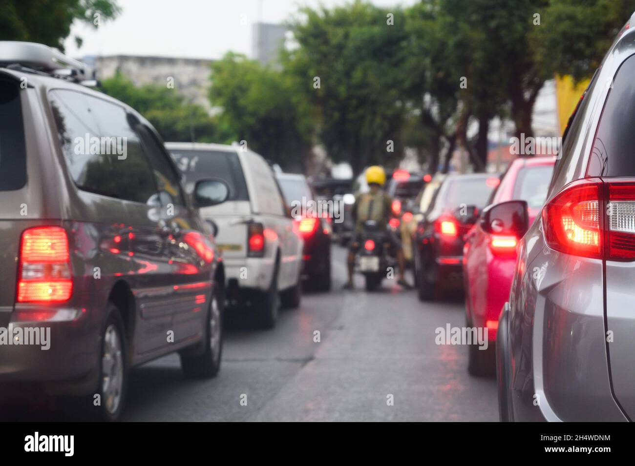 Ingorghi di traffico nella città urbana. Foto Stock