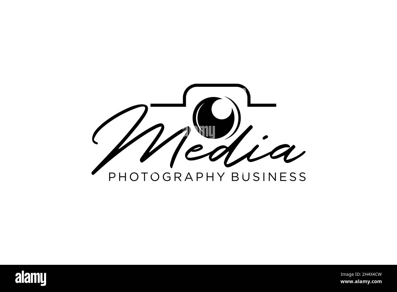 Logo fotografico. Logo fotografico minimalista, ideale per il negozio di lenti, studio fotografico e aziende fotografiche. Vettore di illustrazione. Illustrazione Vettoriale