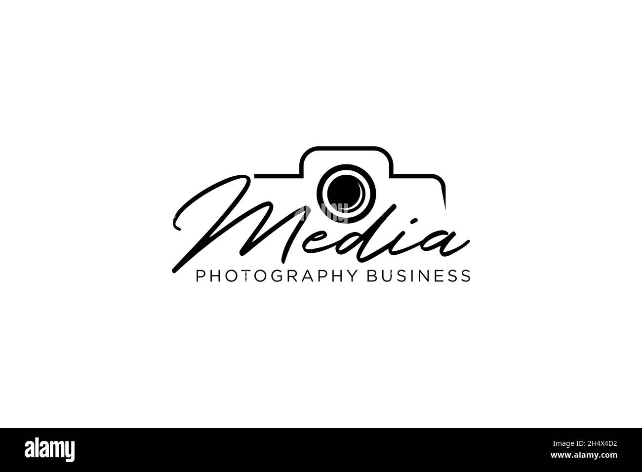 Logo fotografico. Logo fotografico minimalista, ideale per il negozio di lenti, studio fotografico e aziende fotografiche. Vettore di illustrazione. Illustrazione Vettoriale