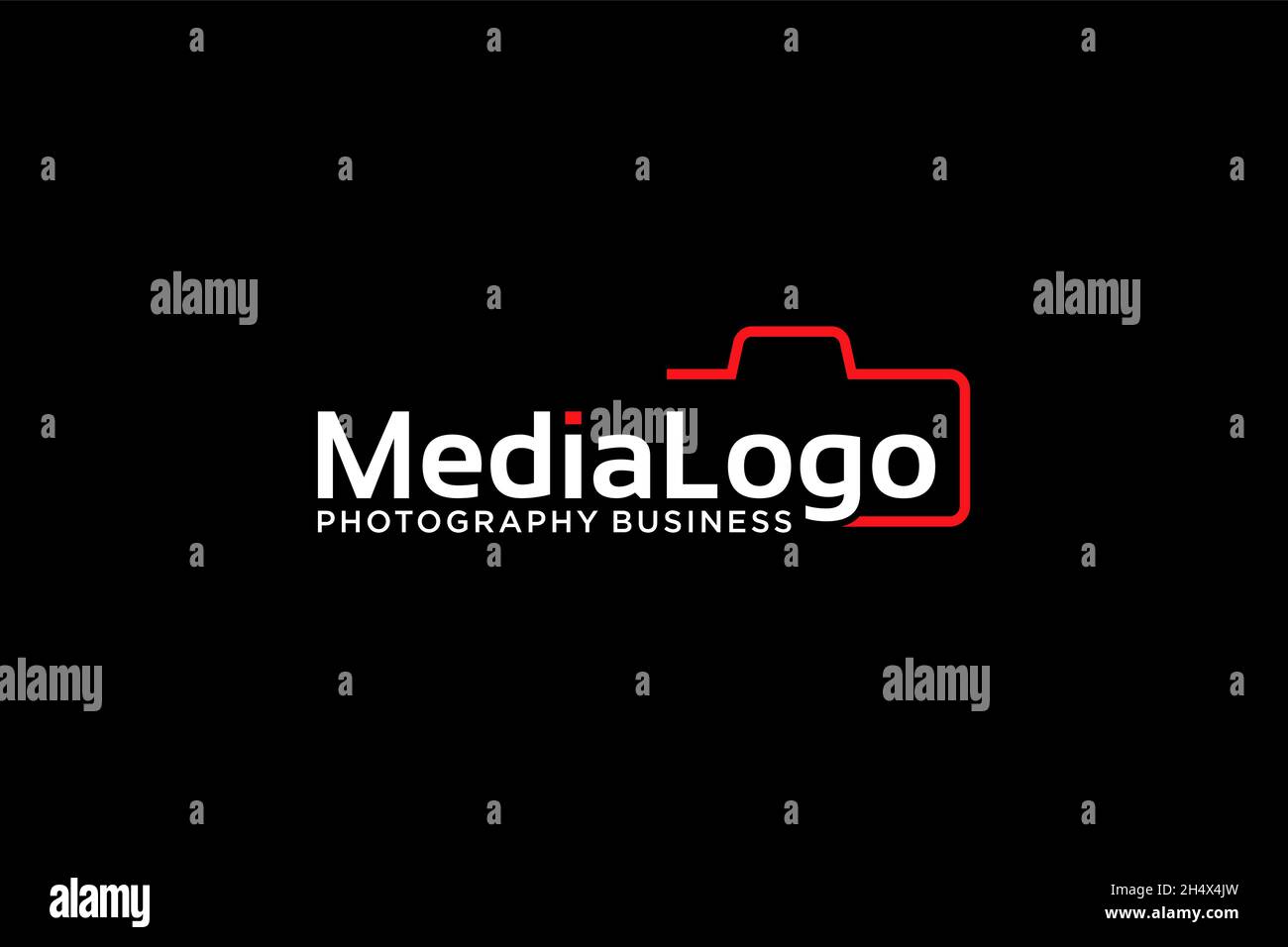 Logo fotografico. Logo fotografico minimalista, ideale per il negozio di lenti, studio fotografico e aziende fotografiche. Vettore di illustrazione. Illustrazione Vettoriale
