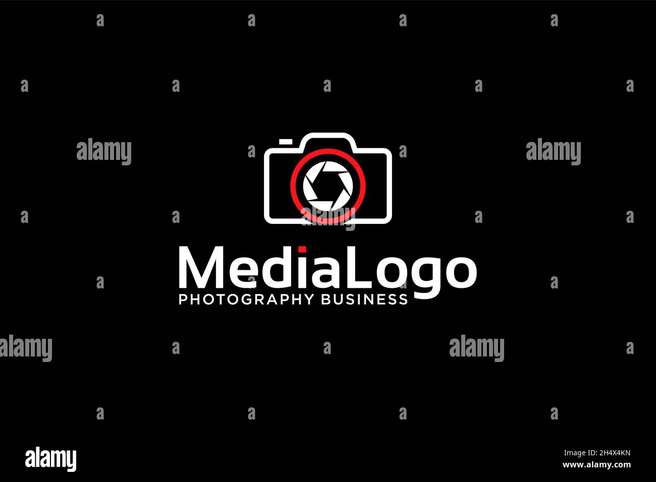 Logo fotografico. Logo fotografico minimalista, ideale per il negozio di lenti, studio fotografico e aziende fotografiche. Vettore di illustrazione. Illustrazione Vettoriale