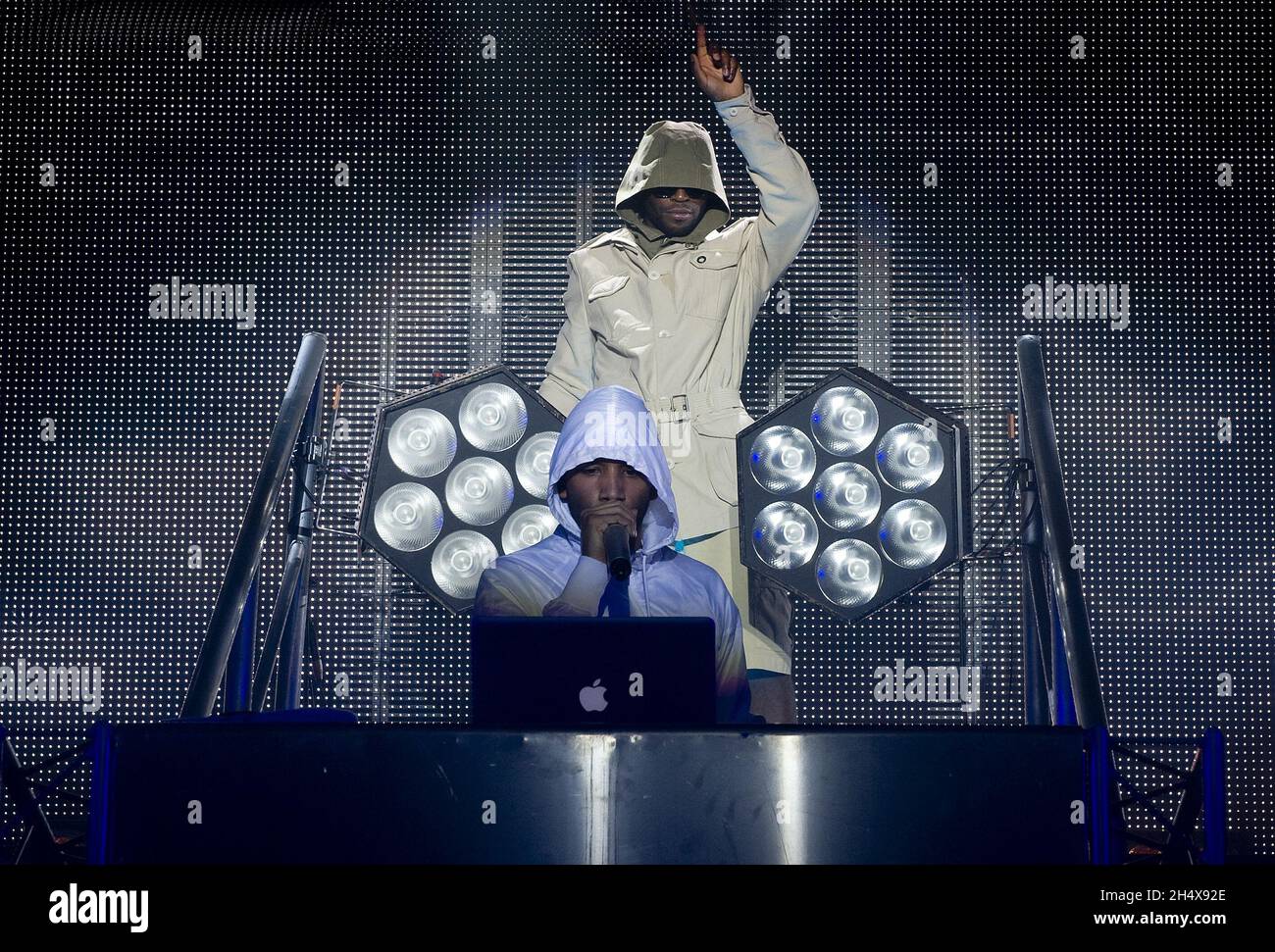 Tinie Tempah vive in concerto presso l'Accademia 02 di Birmingham. Foto Stock