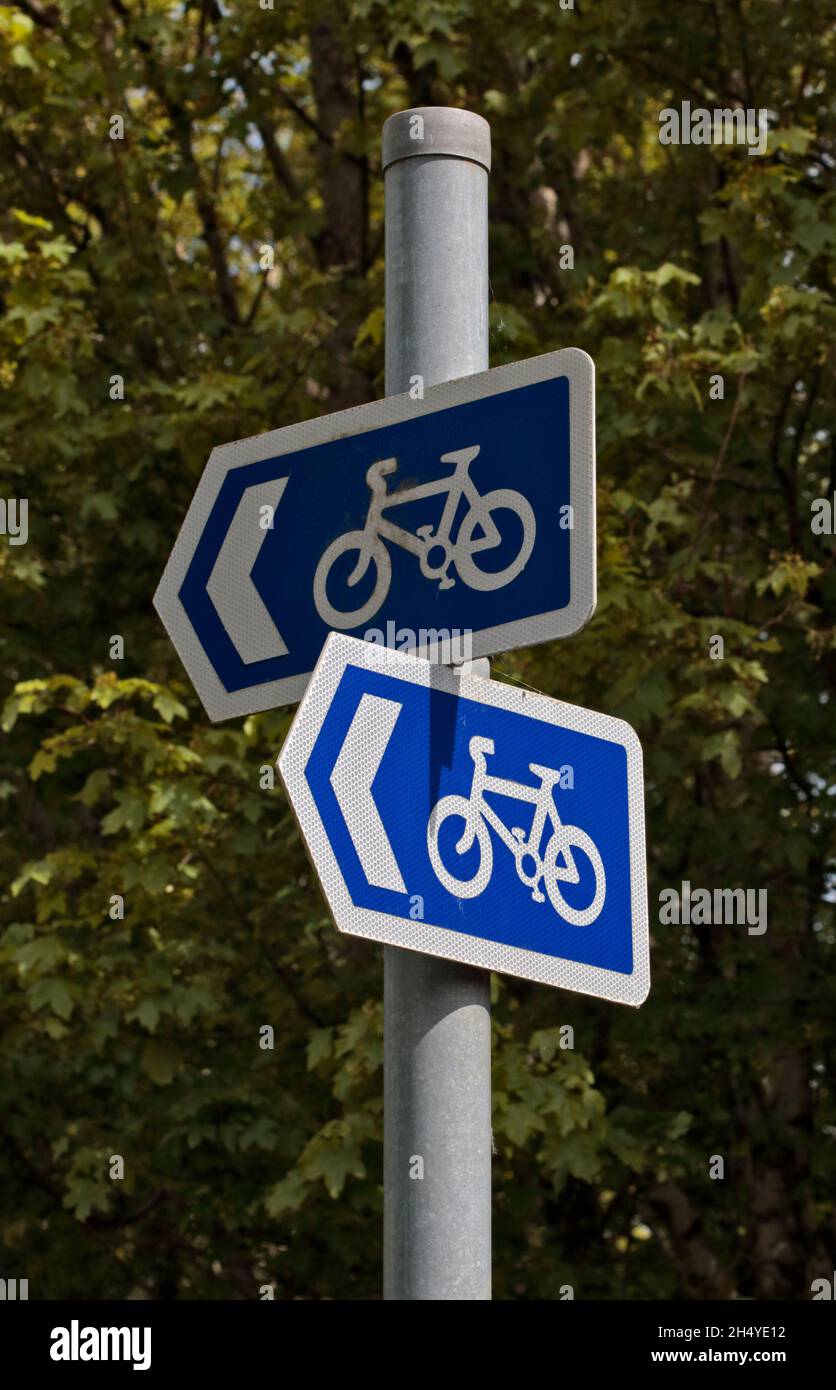Segnaletica del percorso ciclistico, Regno Unito Foto Stock