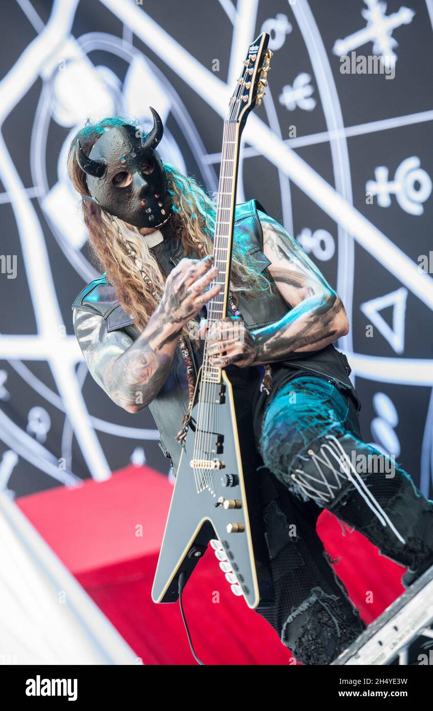 Randy Weitzel di in questo momento si esibisce dal vivo sul palco il giorno 3 del Download Festival al Donington Park il 10 giugno 2018 a Castle Donington, Inghilterra. Data foto: Domenica 10 giugno, 2018. Photo credit: Katja Ogrin/ EMPICS Entertainment. Foto Stock