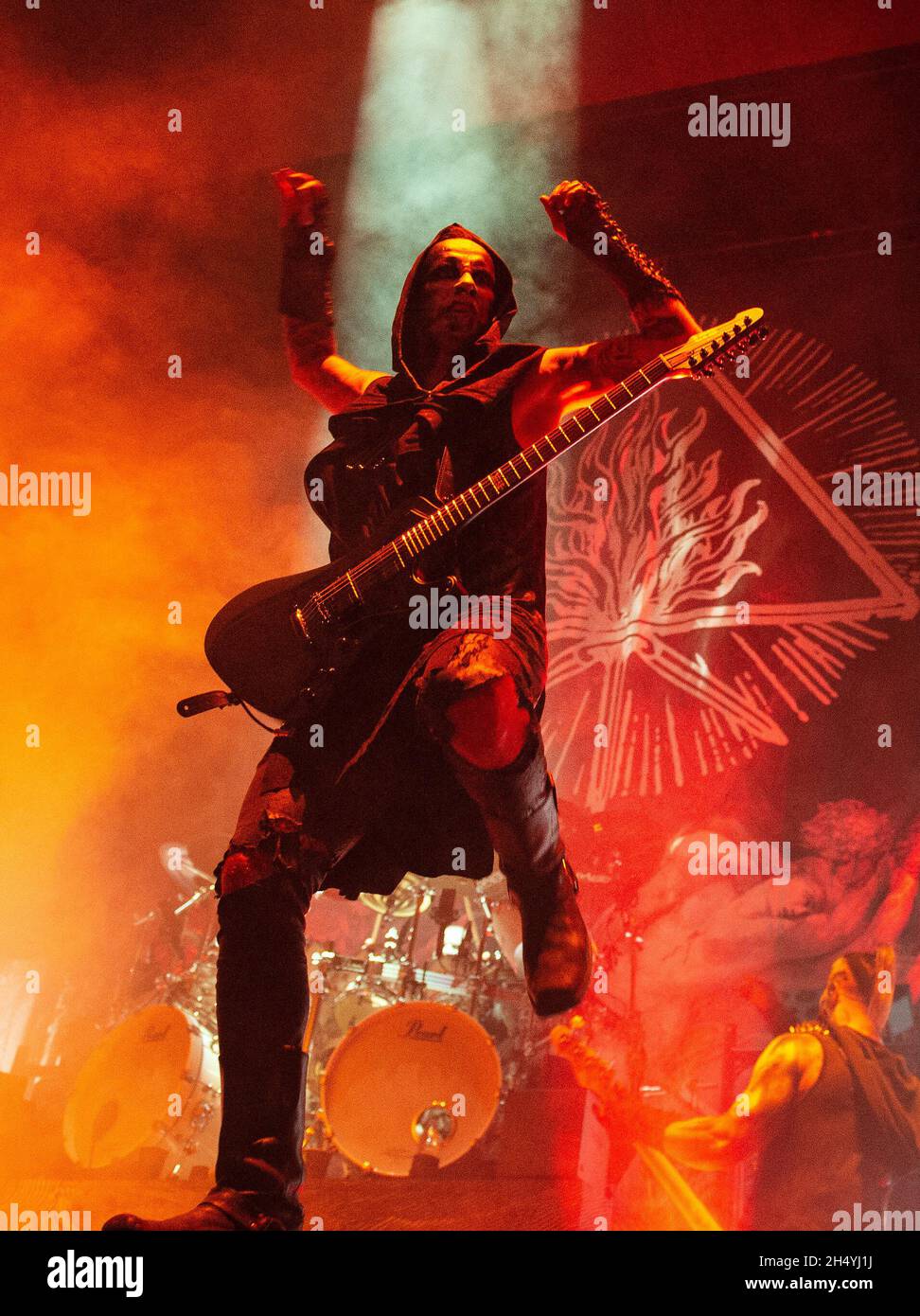 Adam Darski di Behemoth si esibisce sul palco all'Arena di Birmingham durante lo Slipknot's We are Not Your Kind World Tour il 24 gennaio 2020 a Birmingham, Regno Unito. Data foto: Venerdì 24 gennaio 2020. Photo credit: Katja Ogrin/EMPICS Entertainment. SOLO PER USO EDITORIALE Foto Stock