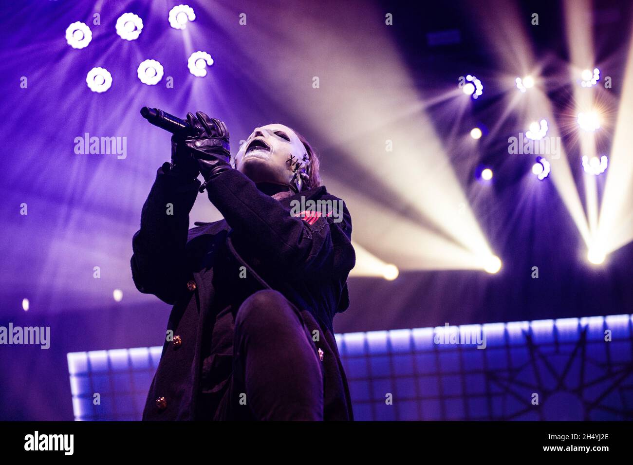 Corey Taylor di Slipknot si esibisce sul palco all'Arena Birmingham durante il We are Not Your Kind World Tour il 24 gennaio 2020 a Birmingham, Regno Unito. Data foto: Venerdì 24 gennaio 2020. Photo credit: Katja Ogrin/EMPICS Entertainment. SOLO PER USO EDITORIALE Foto Stock