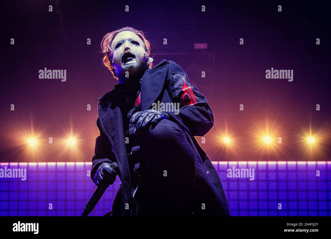 Corey Taylor di Slipknot si esibisce sul palco all'Arena Birmingham durante il We are Not Your Kind World Tour il 24 gennaio 2020 a Birmingham, Regno Unito. Data foto: Venerdì 24 gennaio 2020. Photo credit: Katja Ogrin/EMPICS Entertainment. SOLO PER USO EDITORIALE Foto Stock