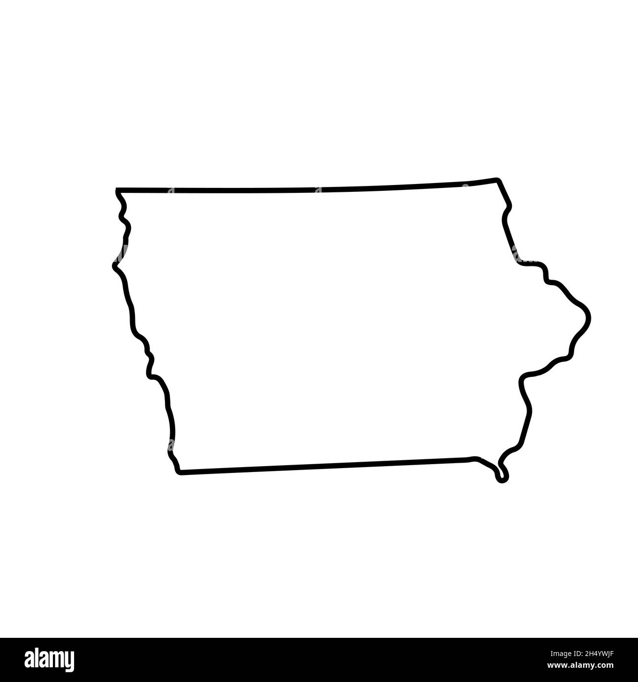 Mappa dello stato dell'Ioutline 2D su sfondo bianco Foto Stock