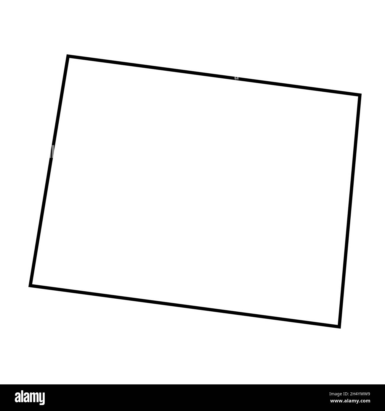 Mappa dello stato del Colorado 2D su sfondo bianco Foto Stock