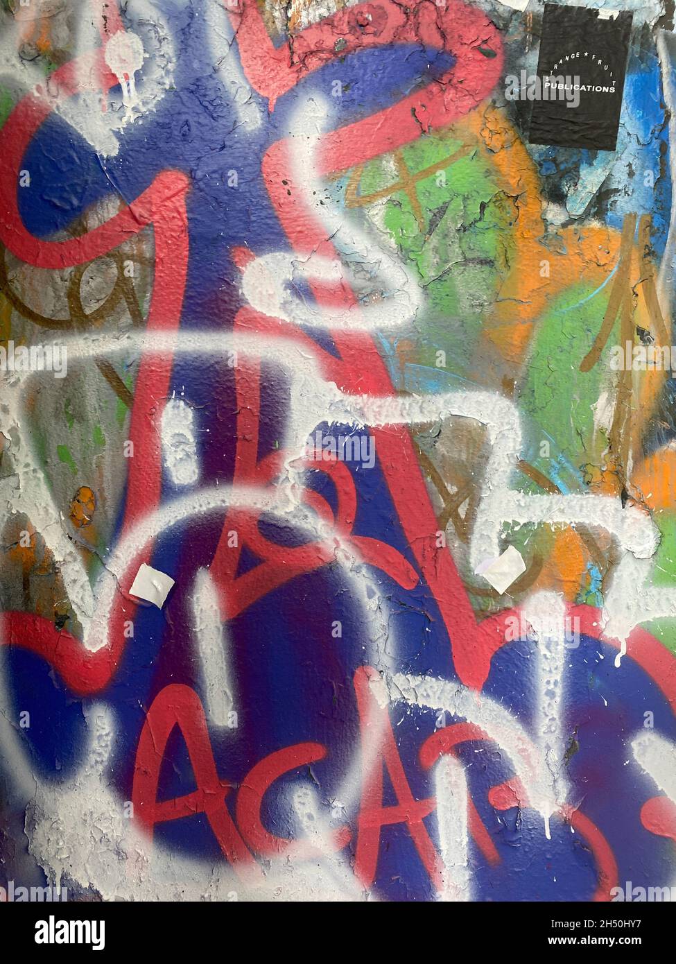 Arte Graffiti su una casella postale a Greenwich Village Foto Stock