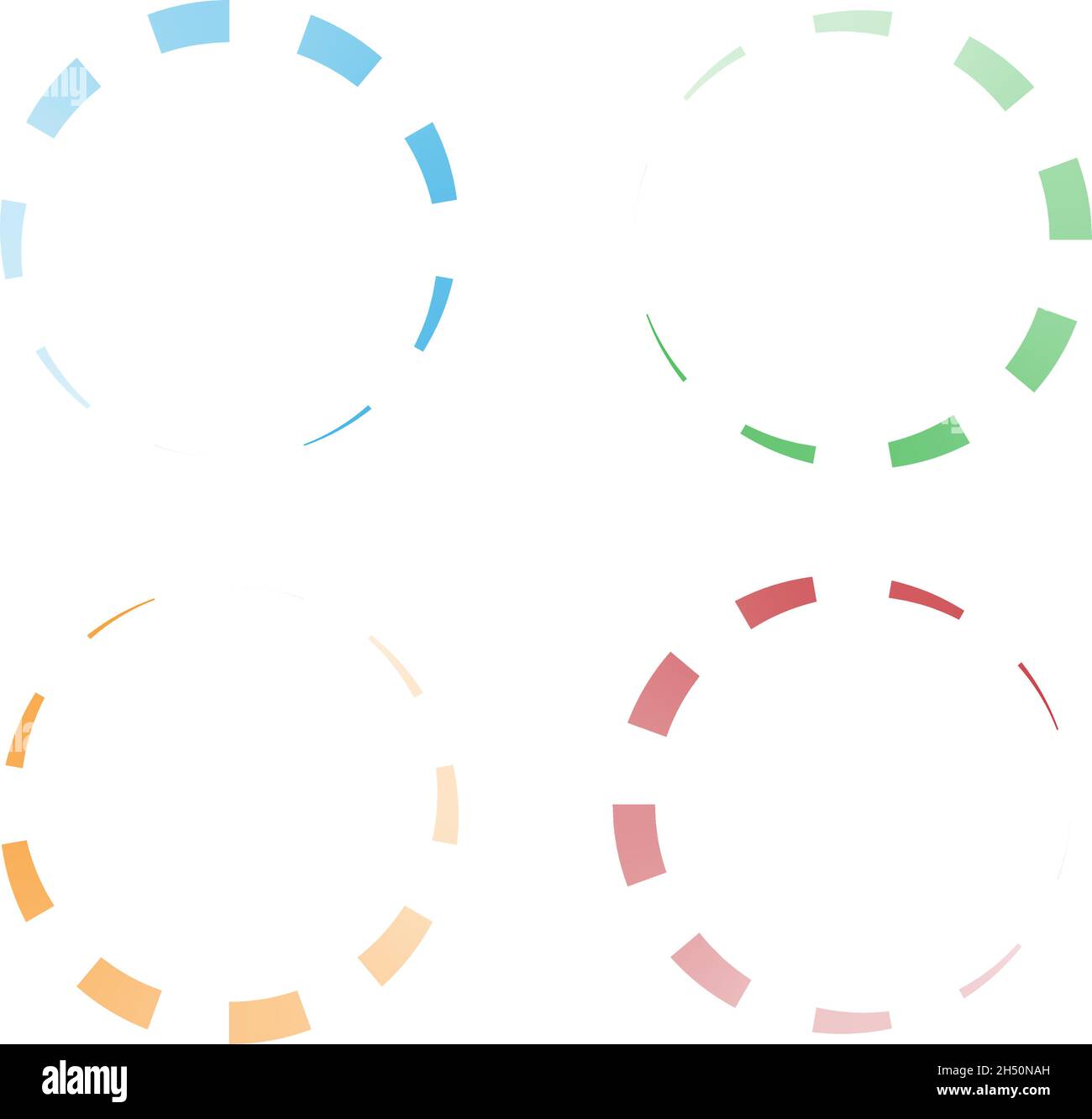 Indicatore di avanzamento, fasi, fasi. Precarica, forma tampone. Cerchio, icona di caricamento circolare - illustrazione vettoriale di stock, grafica clip-art Illustrazione Vettoriale