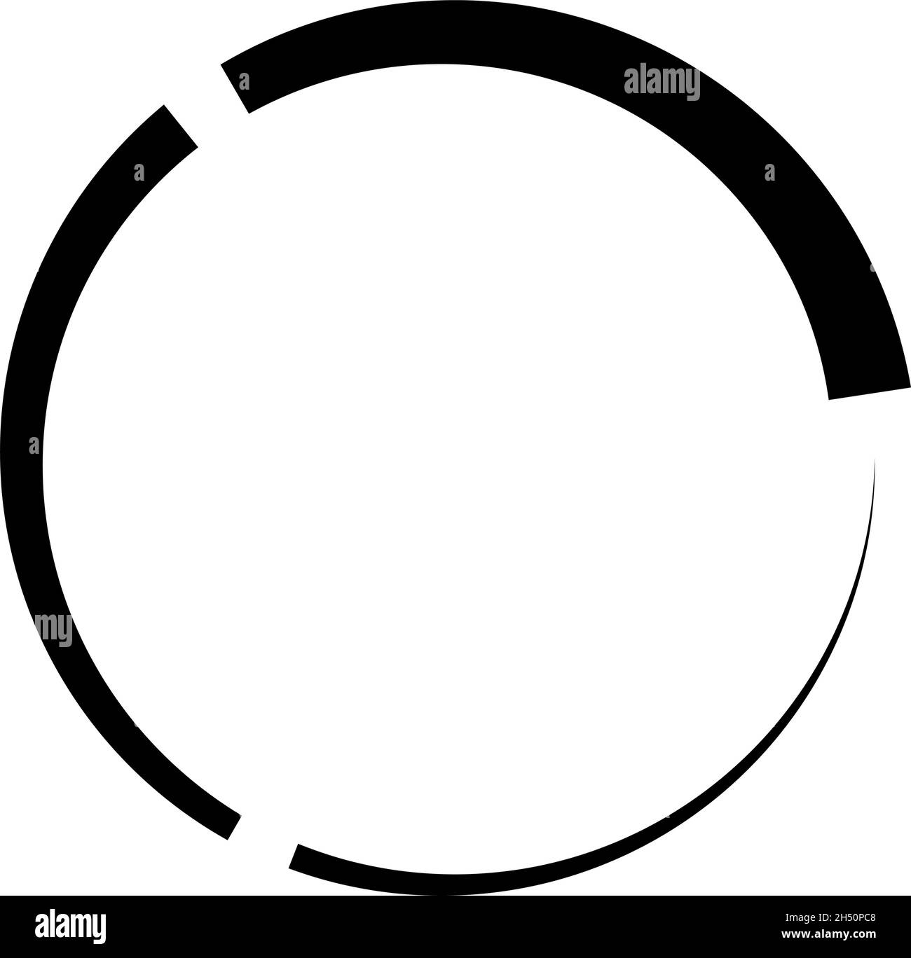 3 parti, sezione segmentata cerchio. Linee tratteggiate astratte elemento geometrico circolare - illustrazione vettoriale di stock, grafica clip-art Illustrazione Vettoriale