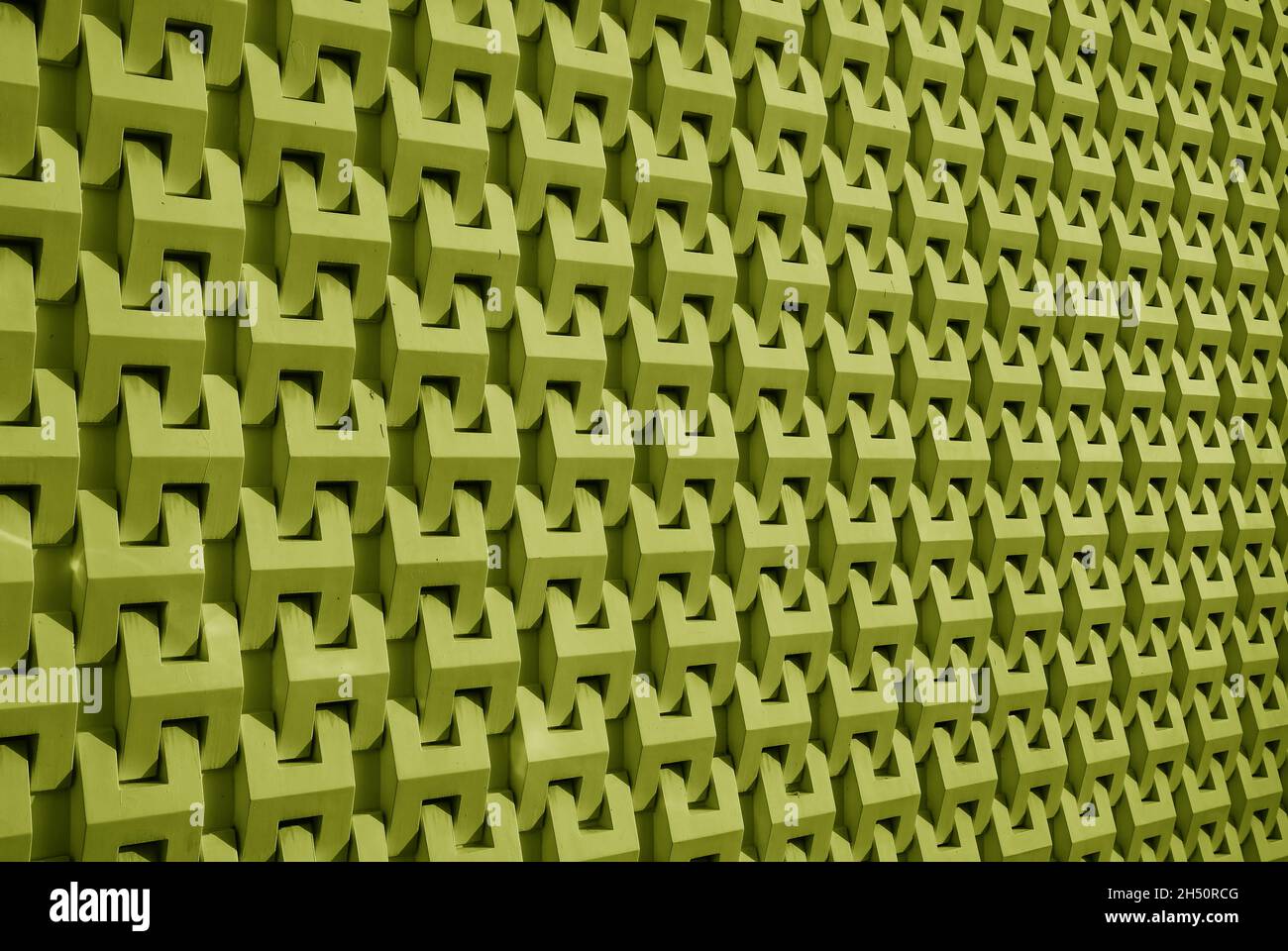 Colore verde coccodrillo riduzione prospettiva 3D pattern per sfondo astratto Foto Stock