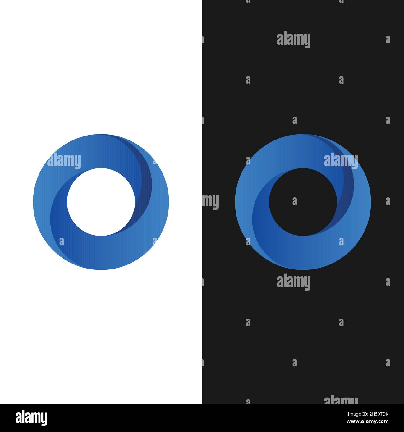 Lettera iniziale o modello di disegno con logo sfumato blu. Adatto per General Digital Company Business Corporate Brand Application Simple Modern Logo. Illustrazione Vettoriale