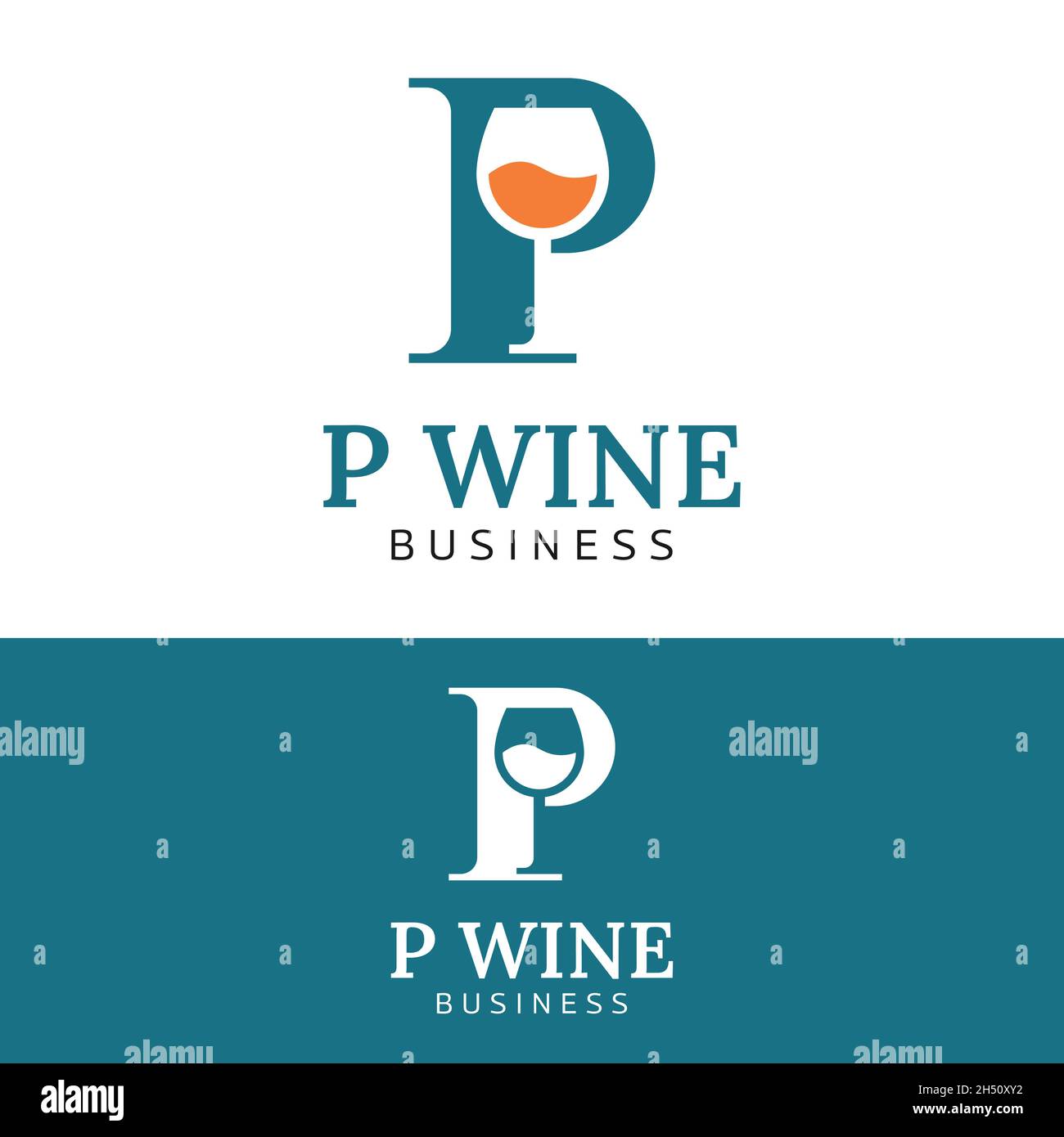 Modello di progettazione del logo della lettera iniziale in vetro P. Adatto per Bar Ristorante Cafe Winery Vineyard Pub Club Business Brand Company Logo Design. Illustrazione Vettoriale