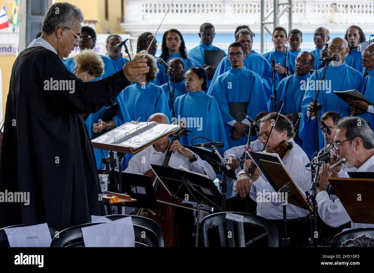 Salvador, Bahia, Brasile - 08 dicembre 2015: Festa della Madonna di Conceição da Praia. È una manifestazione religiosa cattolica che raccoglie migliaia di persone Foto Stock