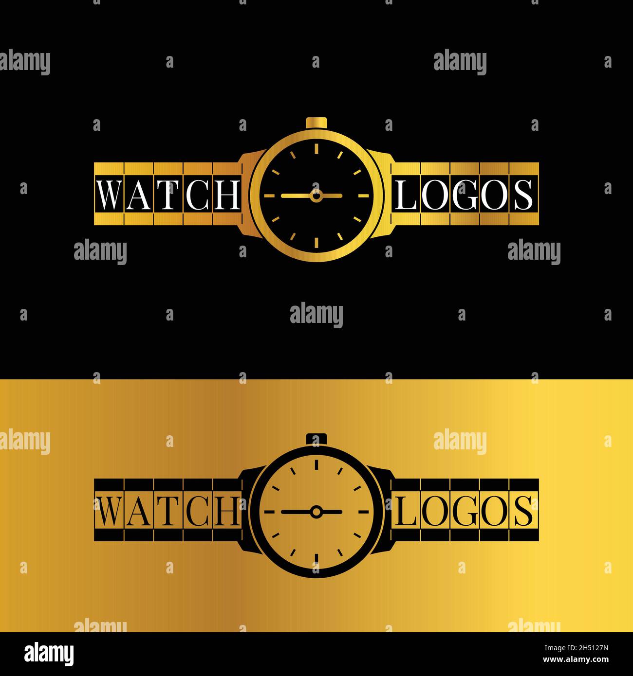 Modello di design con logo per orologi Luxury Gold. Adatto per marche di  orologi o gioiellerie Immagine e Vettoriale - Alamy