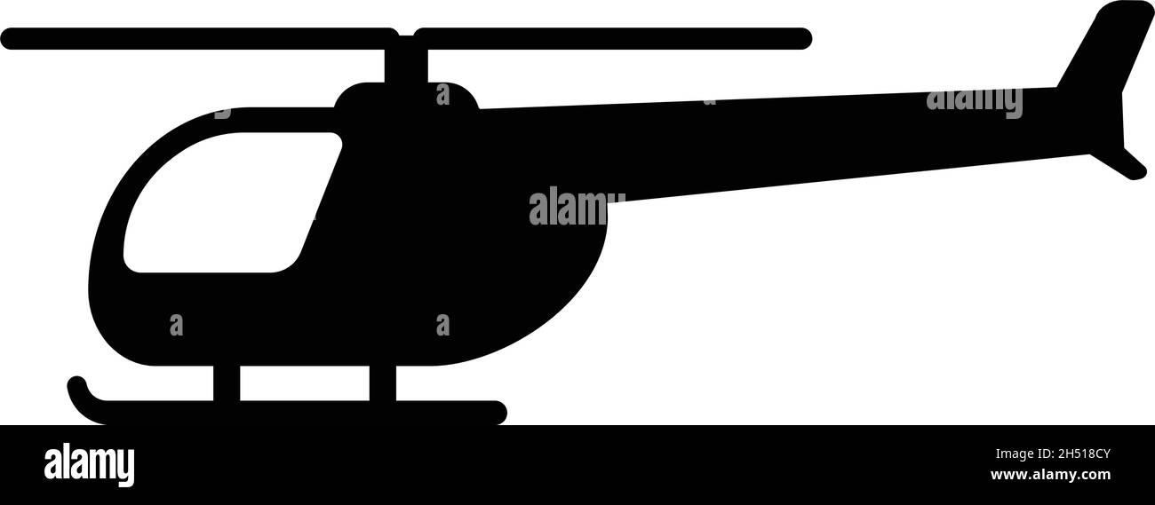 elicottero icona monocromatica, semplice design piatto - vettore Illustrazione Vettoriale