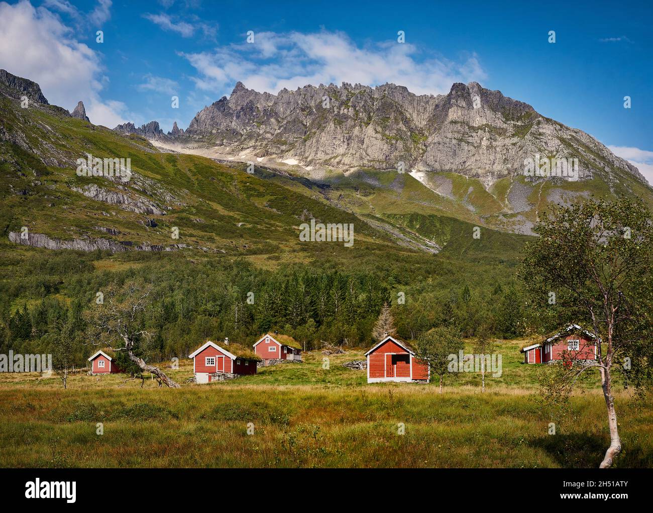 Cabine alte nel passo Standal, Norvegia Foto Stock