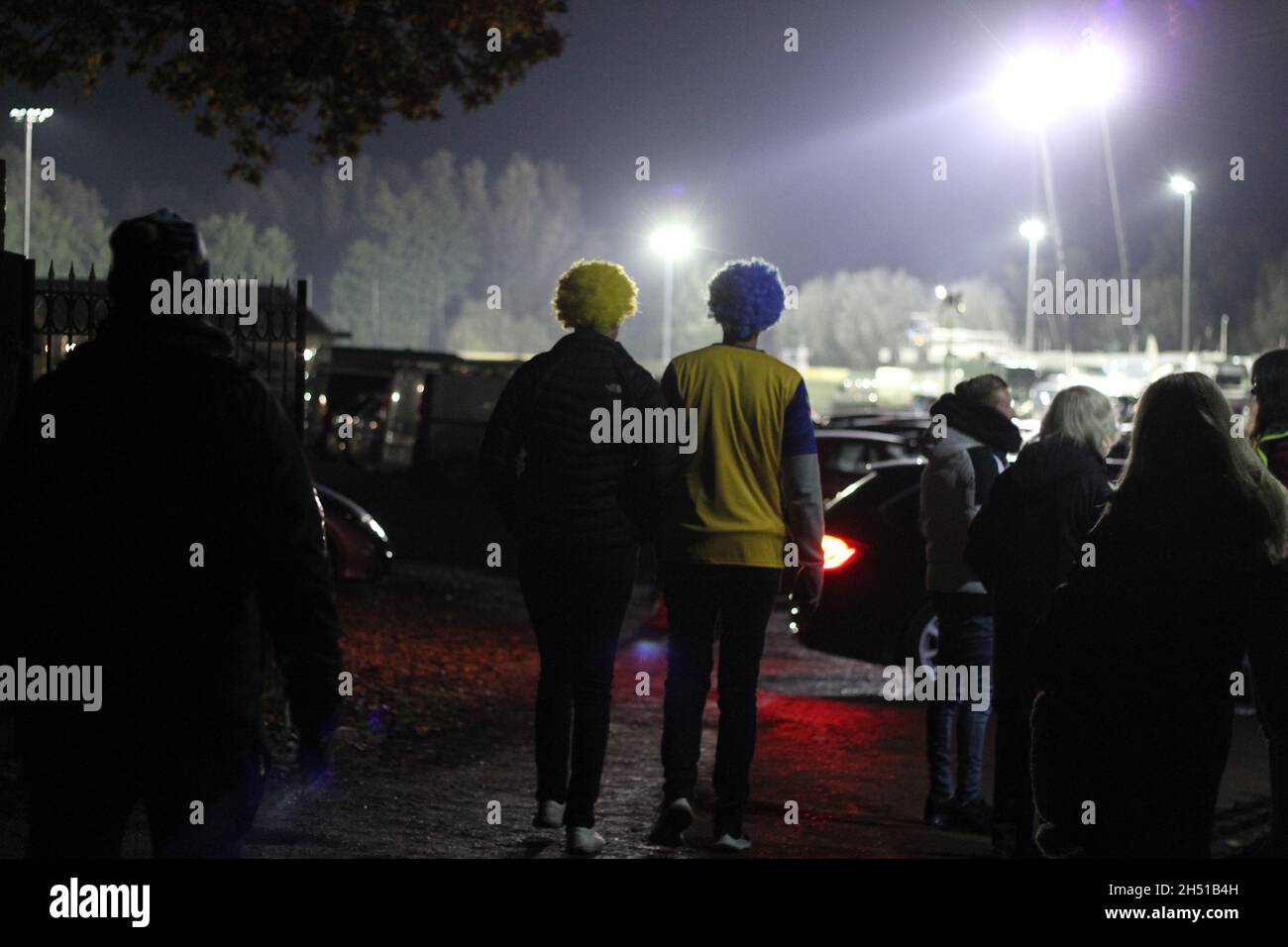 Sudbury, Regno Unito. 05th Nov 2021. I sostenitori arrivano per il primo cravatta nel primo round proprio della fa Cup tra AFC Sudbury della Isthmian League North Division e Colchester United of League Two. Credit: Eastern views/Alamy Live News Foto Stock
