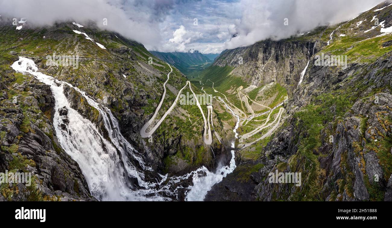 Il famoso Trollstigen, Norvegia Foto Stock