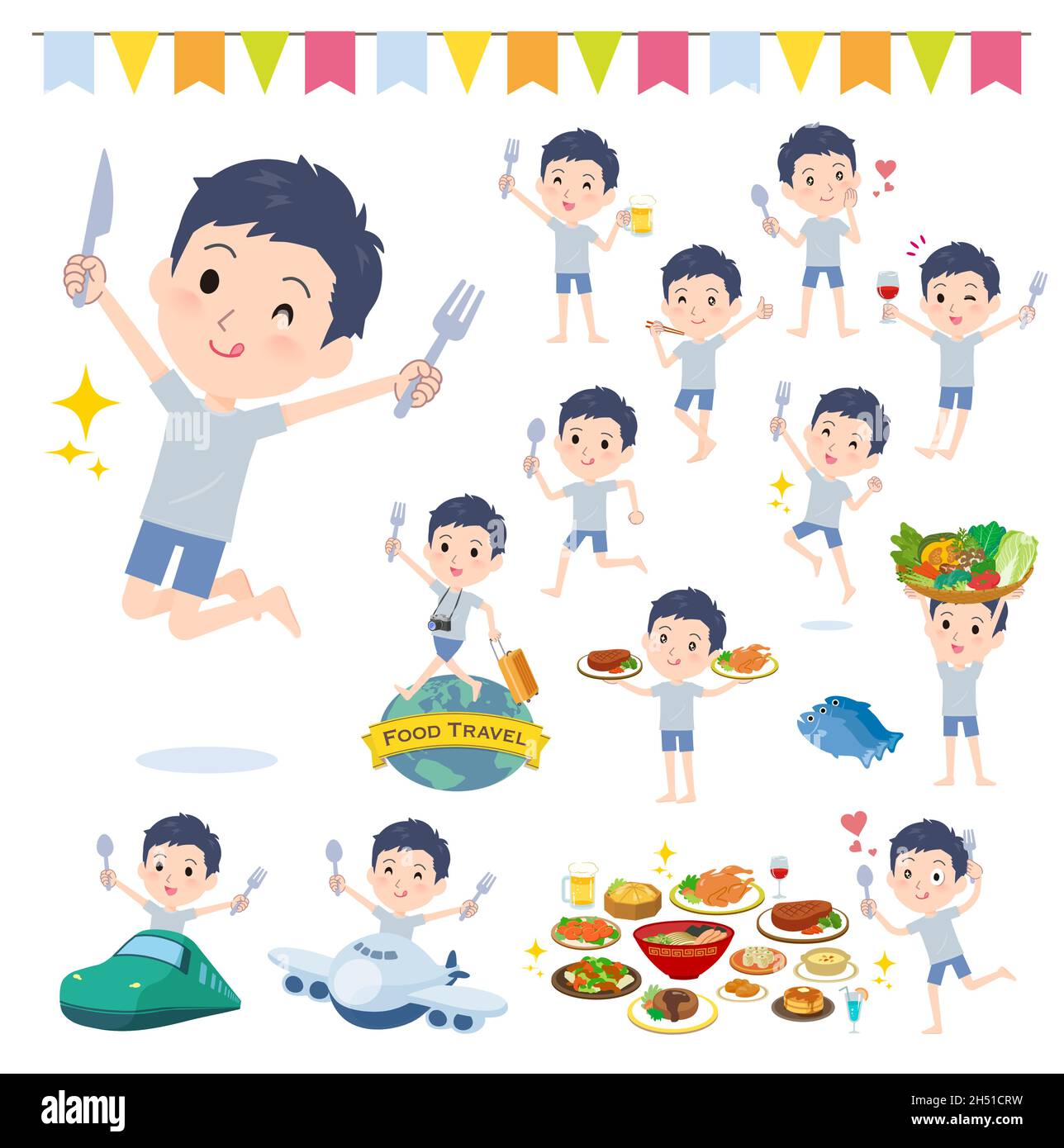Un set di avatar non pagato uomo sugli eventi di cibo.è arte vettoriale così facile da modificare. Illustrazione Vettoriale