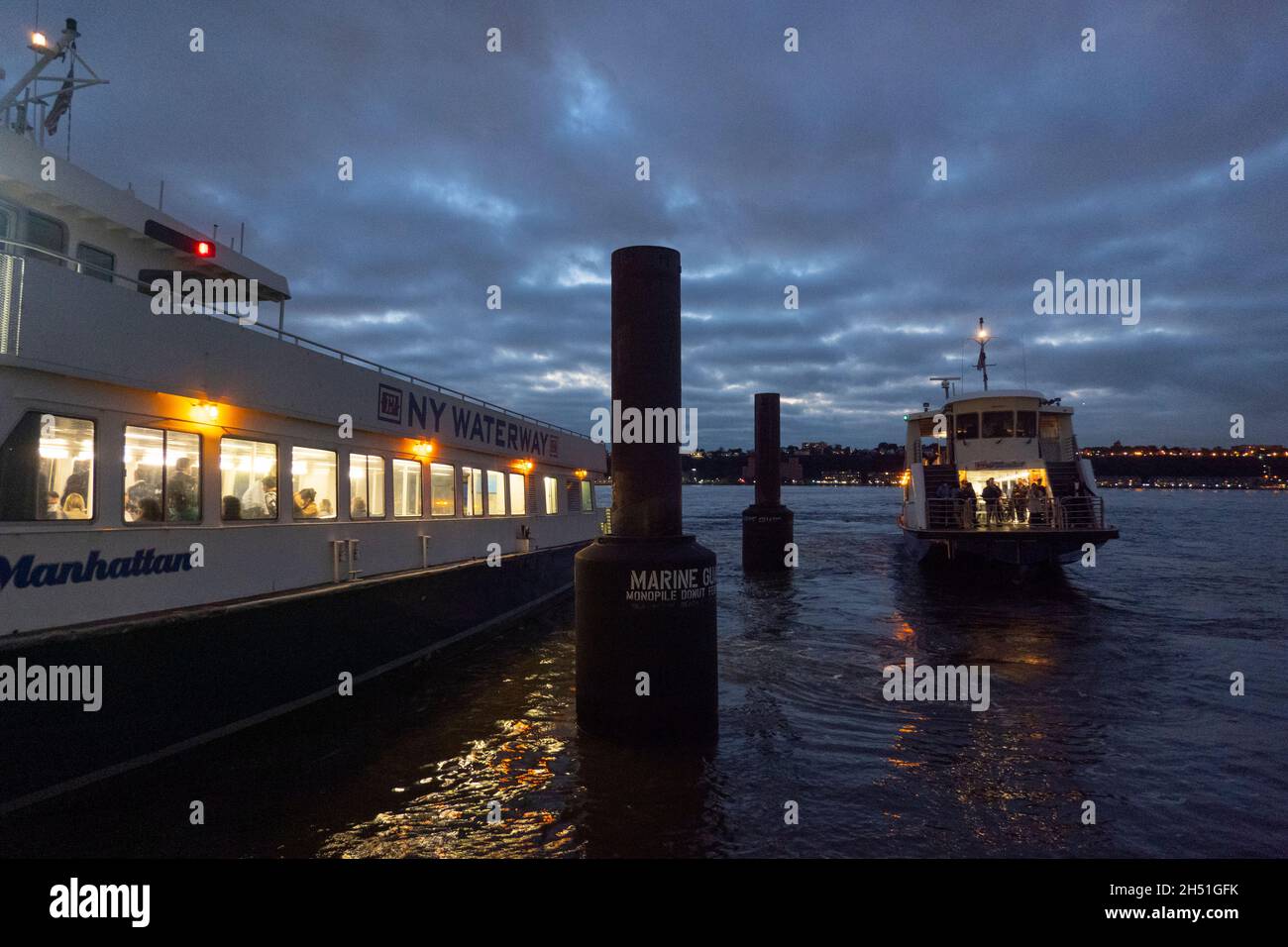 NY Waterways traghetto da Manhattan a Hoboken New Jersey Foto Stock