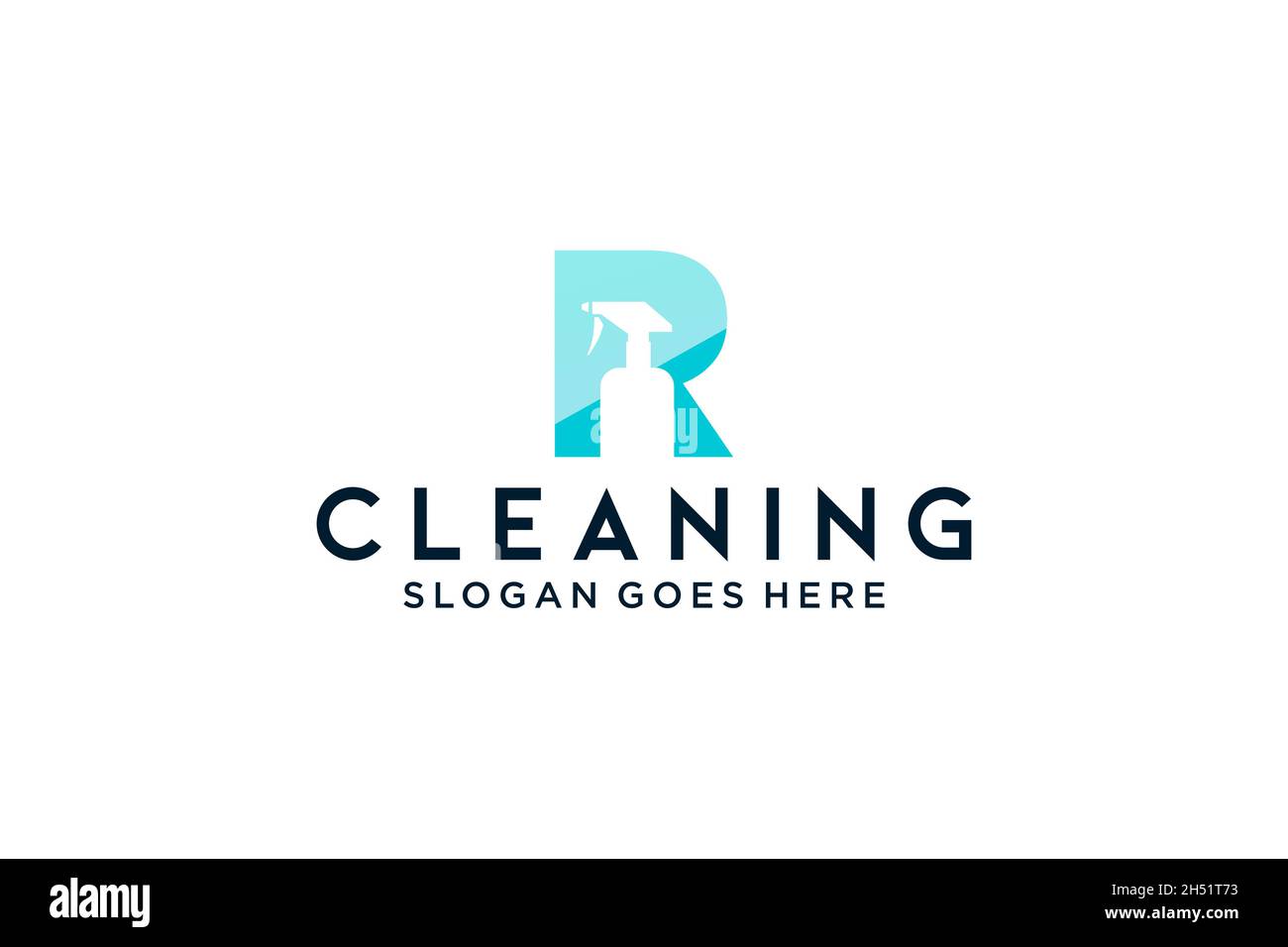 Lettera R per pulizia servizio pulito manutenzione per dettagli auto, case logo icona vettore. Illustrazione Vettoriale