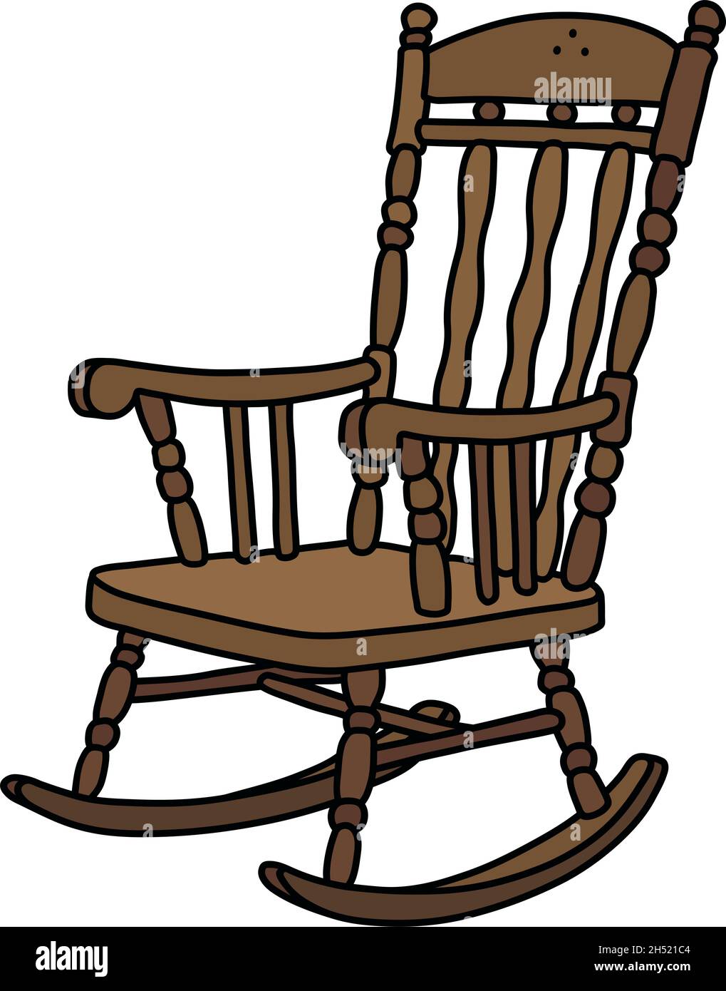 Il disegno a mano vettorizzato di una vecchia sedia a dondolo in legno  Immagine e Vettoriale - Alamy