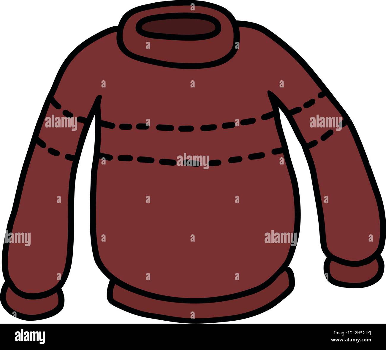 Il divertente disegno a mano vettorizzato di un maglione di lana rosso  scuro Immagine e Vettoriale - Alamy