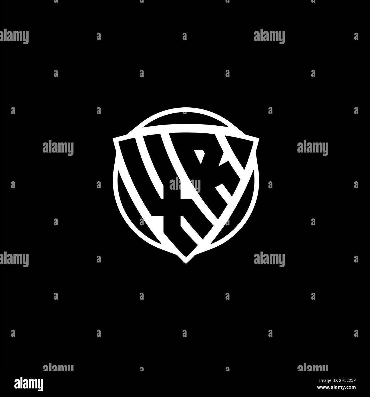 LETTERA del logo XR monogramma con schermo triangolare e design a forma di cerchio su sfondo isolato. Logo a triangolo monogramma, logo a schermo monogramma, trian Illustrazione Vettoriale