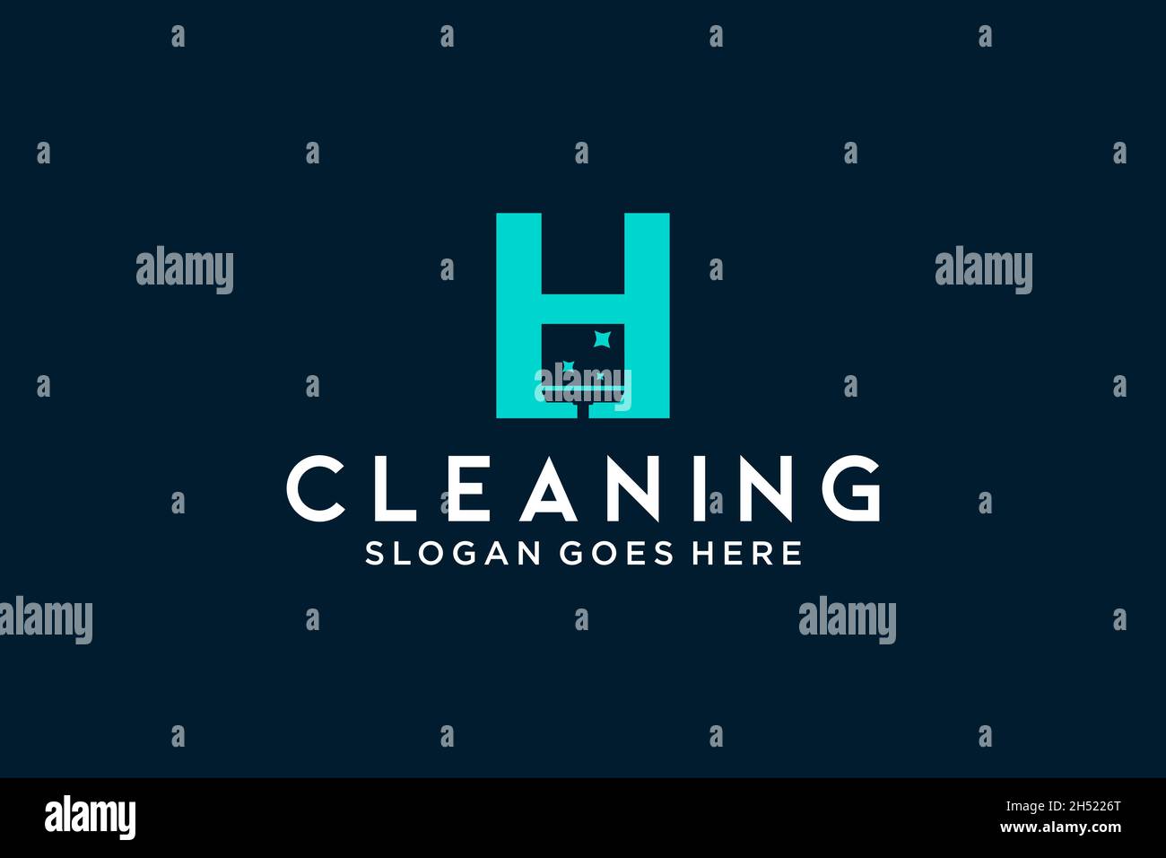 H per pulizia servizio pulito manutenzione per dettagli auto, case logo icona modello vettoriale. Illustrazione Vettoriale