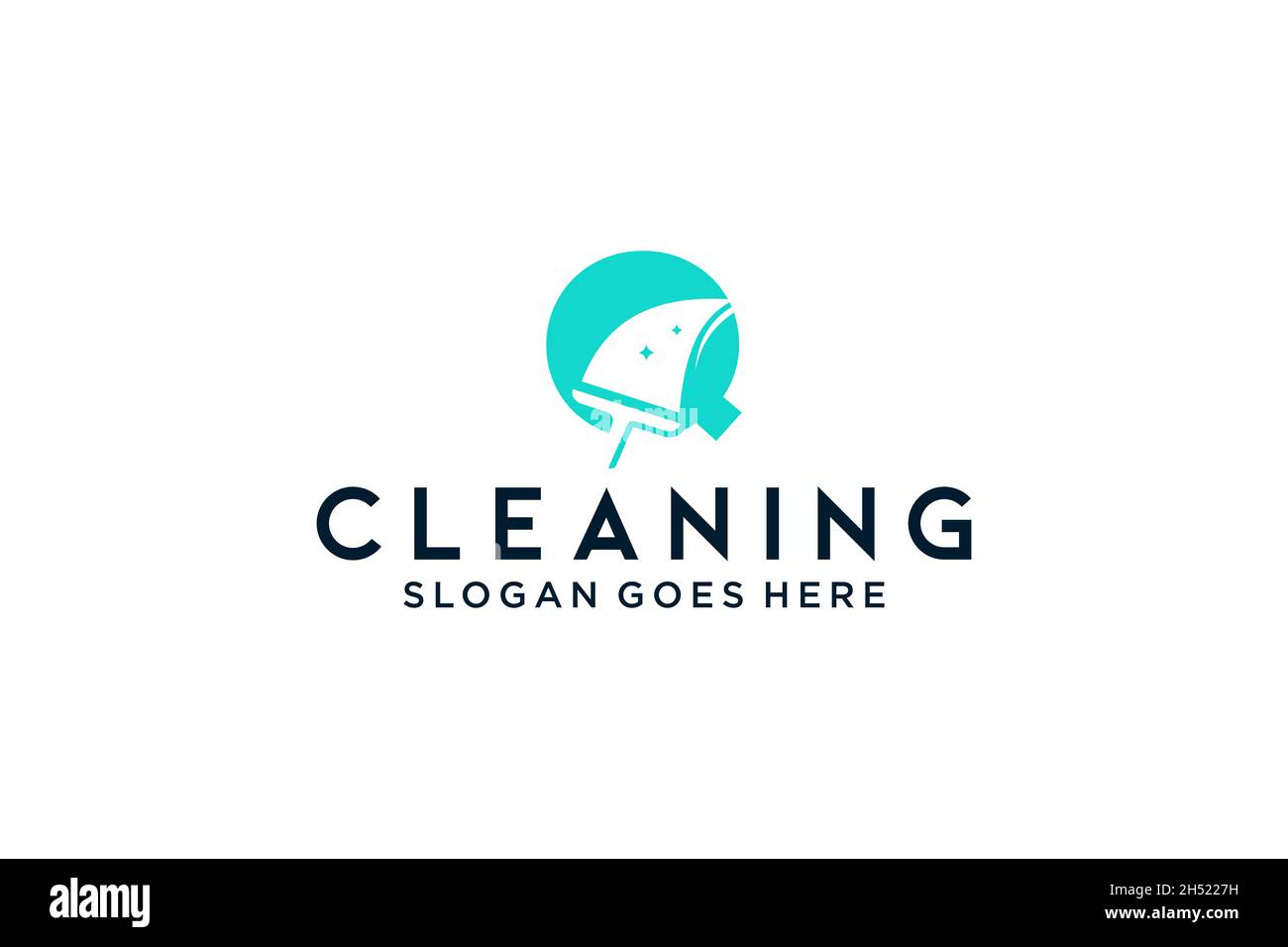 Q per la pulizia del servizio di pulizia manutenzione per dettagli auto, modello vettoriale icona logo case. Illustrazione Vettoriale