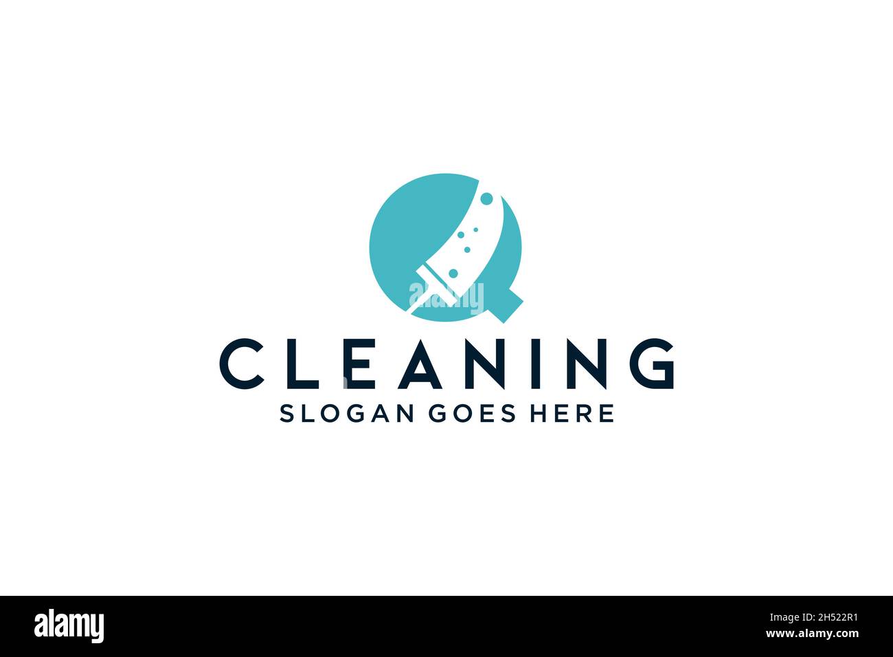 Q per la pulizia del servizio di pulizia manutenzione per dettagli auto, modello vettoriale icona logo case. Illustrazione Vettoriale