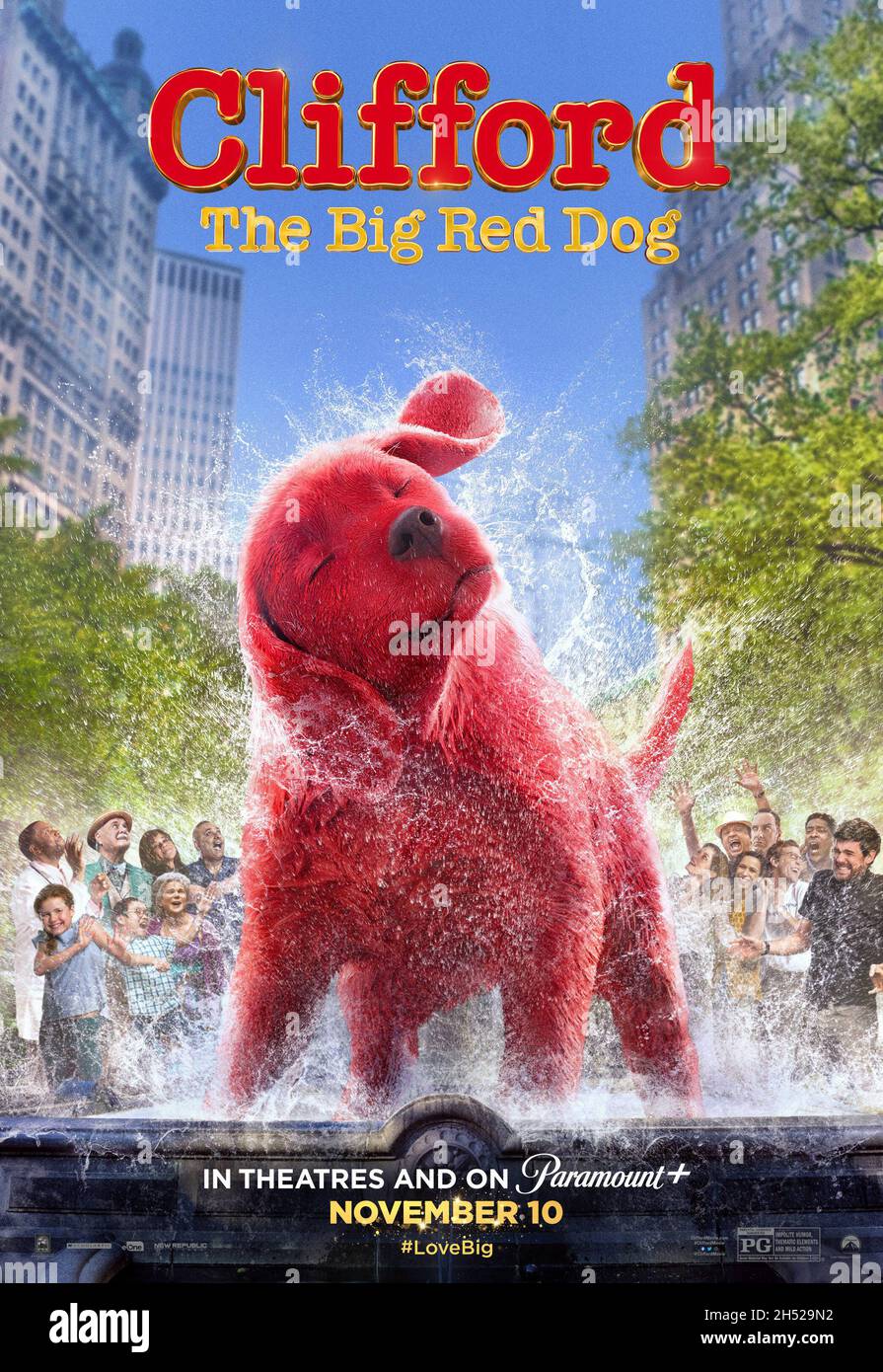 DATA DI USCITA: 10 novembre 2021 TITOLO: Clifford The Big Red Dog CASA DI PRODUZIONE: Paramount Pictures REGISTA: Walt Becker TRAMA: L'amore di una giovane ragazza per un piccolo cucciolo di nome Clifford fa crescere il cane fino a una dimensione enorme. STARRING: Poster Art. (Credit Image: © Paramount Pictures/Entertainment Pictures) Foto Stock