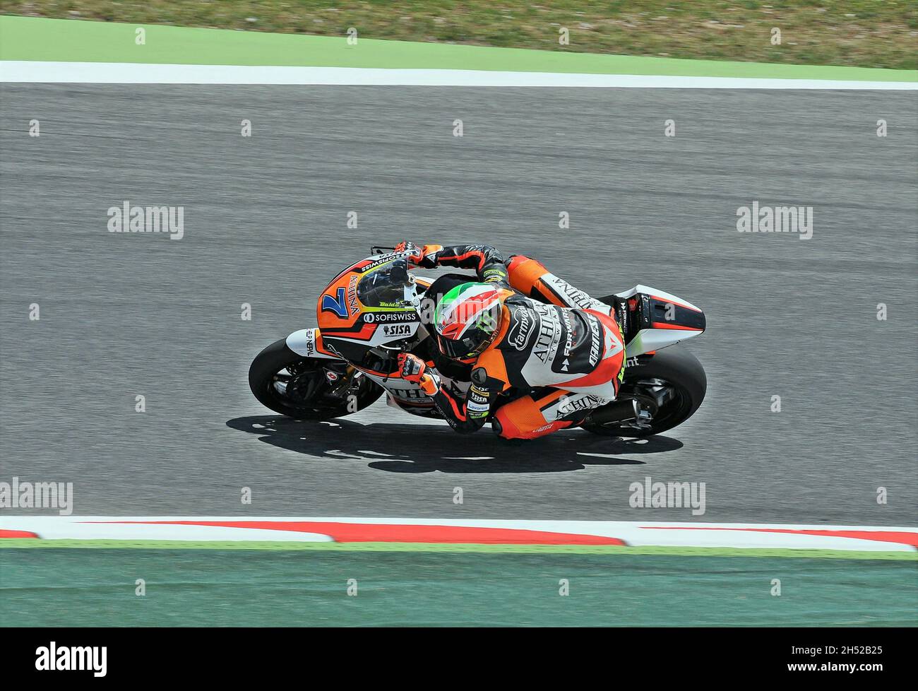 Lorenzo Baldassarri-Kalex Moto2 2015 al circuito Barcelona Catalunya, Montmeló, Spagna Foto Stock