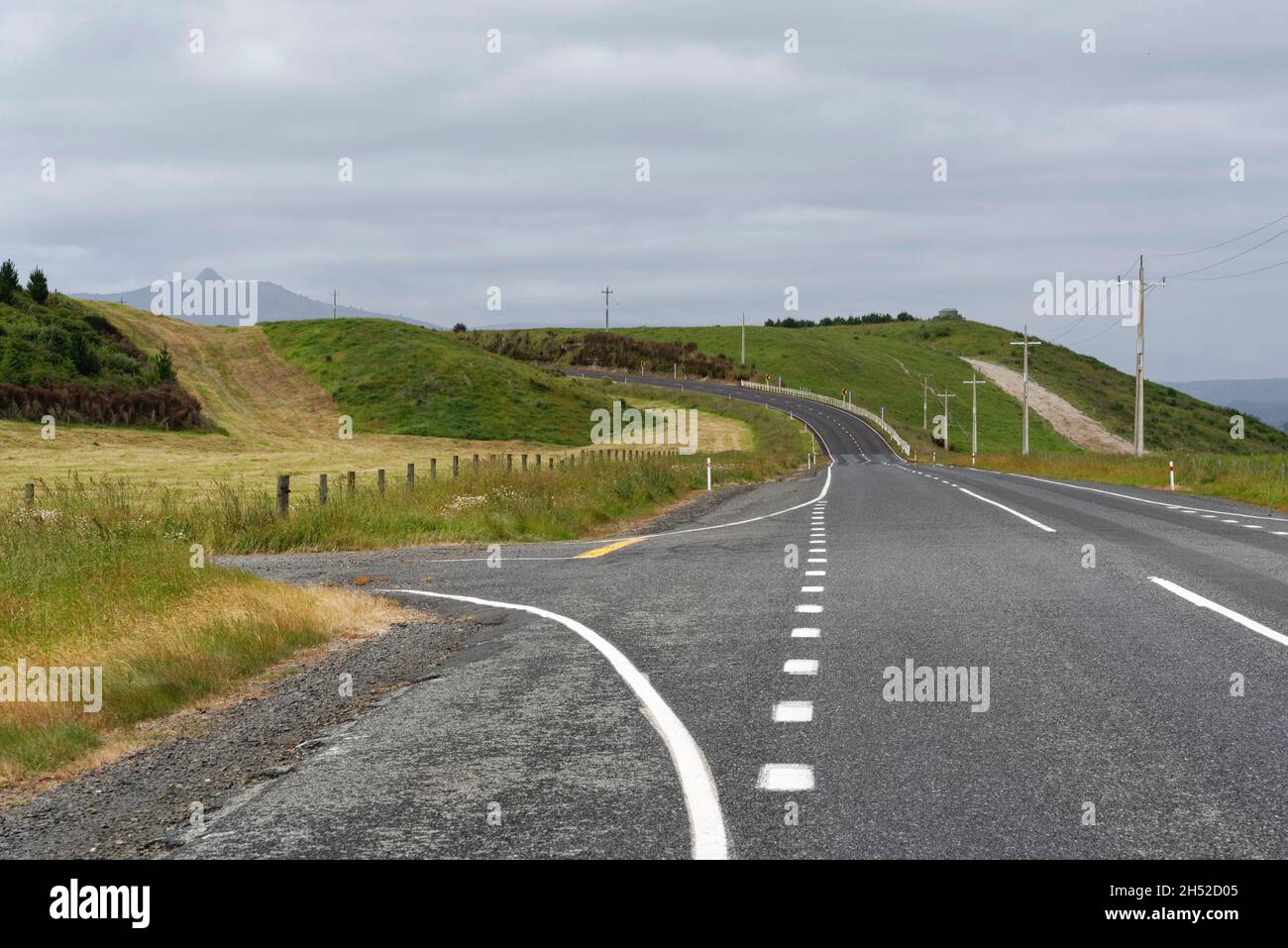 State Highway 32, un percorso alternativo intorno a Taupo, tra Tokoroa e Kuratau Foto Stock