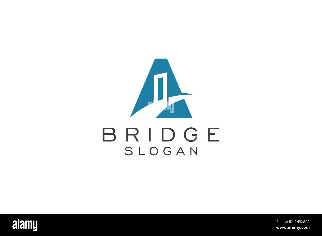 Lettera iniziale Icona del logo del bridge Logo del vettore Illustrazione Vettoriale