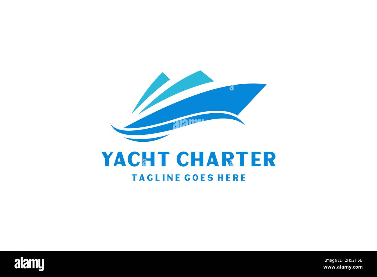 Yacht / crociera Logo design ispirato con arte minimalista. Illustrazione Vettoriale