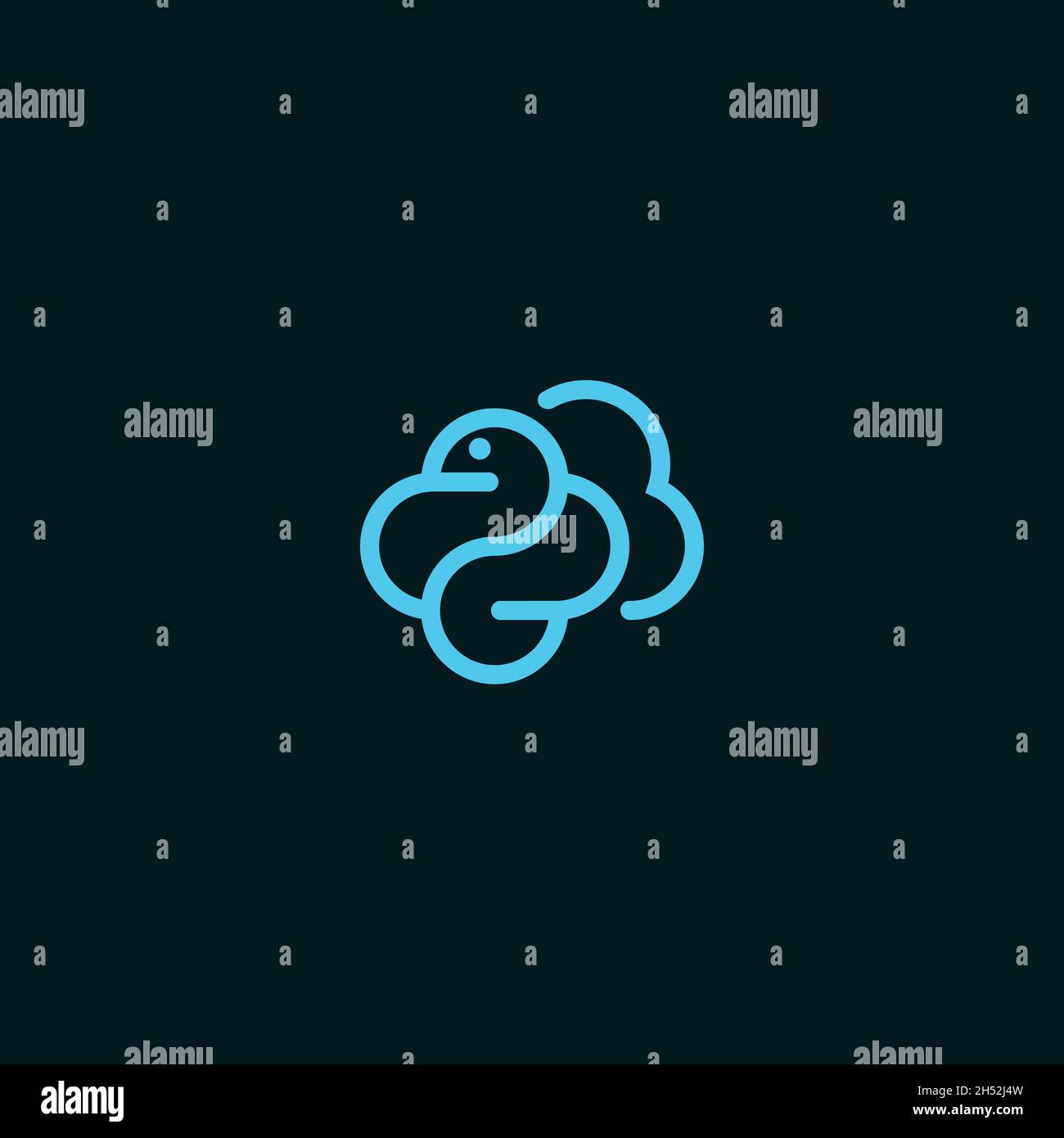 logo snake dalla forma semplice con concetto line art. Illustrazione Vettoriale